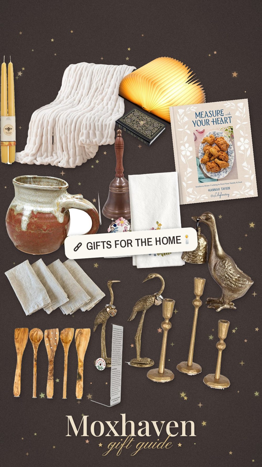 Moxhaven Christmas gift guide for the home: a collage of gift ideas