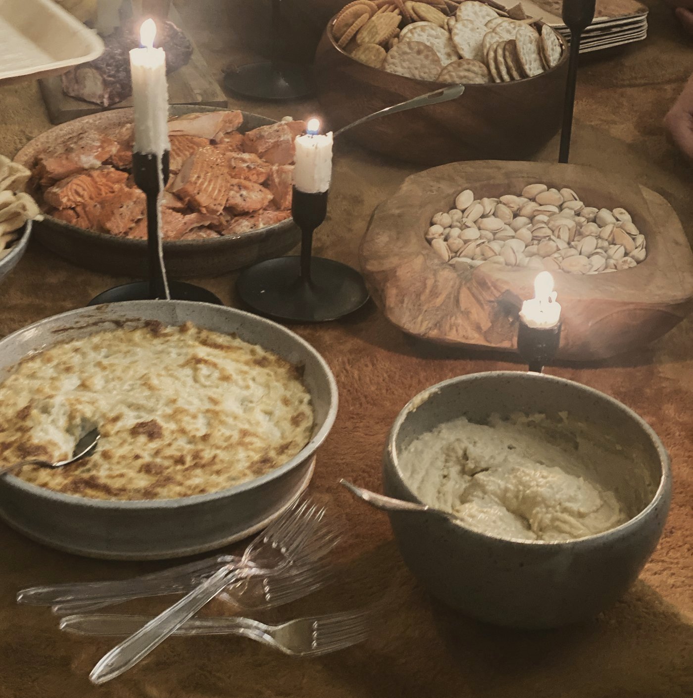 A candlelit floor feast