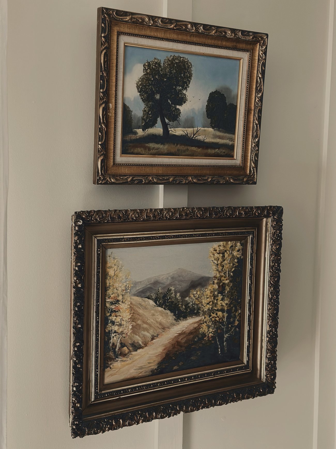 Oil landscapes in gilded frames